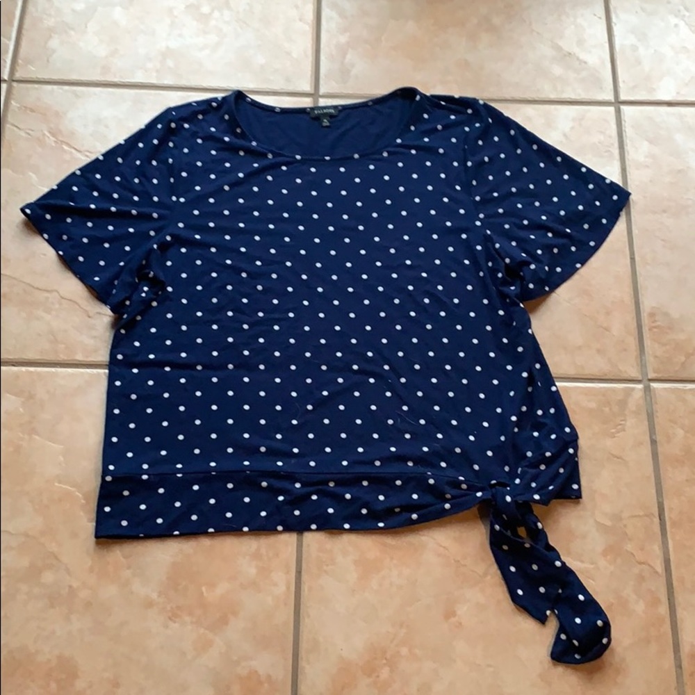 Talbots Navy Polka Dot Short Sleeve Tee